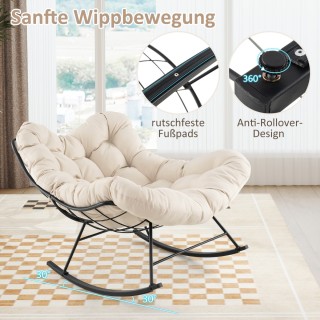 Κουνιστή Καρέκλα με Άνετο Μαξιλάρι & Αντοχή έως 205kg 110 x 95 x 94...