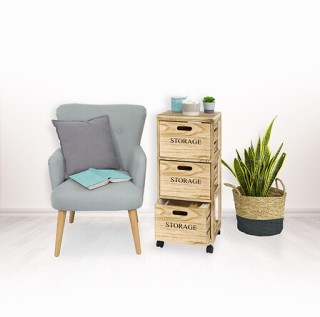 Ξύλινη Συρταριέρα Αποθήκευσης με 3 Συρτάρια 33,8 x 30,7 x 82 cm 160... Ξύλινη Συρταριέρα Αποθήκευσης με 3 Συρτάρια 33,8 x 30,7 x 82 cm 160...