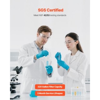 VEVOR Φίλτρο Νερού Βρύσης για Κουζίνα - Οριζόντια Σύνδεση, Λευκό QJ...