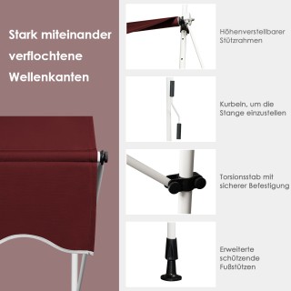 Costway Πτυσσόμενη Κλειστού Τύπου Τέντα 150 cm Χωρίς Τρυπάνι, UV Αν... Costway Πτυσσόμενη Κλειστού Τύπου Τέντα 150 cm Χωρίς Τρυπάνι, UV Αν...