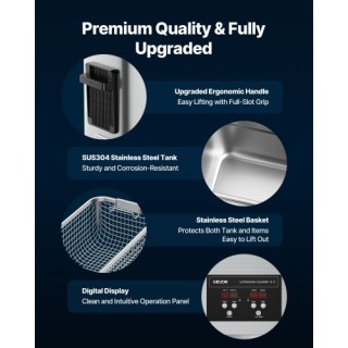 VEVOR 6L Υπερηχητικός Καθαριστής, Καθαριστική Μηχανή 120W με Καλάθι... VEVOR 6L Υπερηχητικός Καθαριστής, Καθαριστική Μηχανή 120W με Καλάθι...