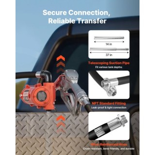 VEVOR Αντλία Μεταφοράς Καυσίμου 12V, 57 Λ/λεπτό, Χυτοσιδηρή Αντλία ...