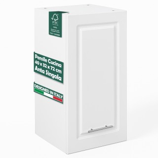 Shally Dogan Κρεμαστός Ντουλάπι Κουζίνας από Ξύλο με Λευκός Σχεδιασ...