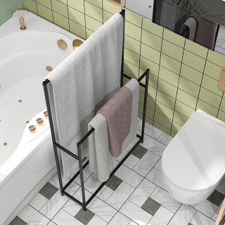 HOMCOM Αυτοστηριζόμενη Μεταλλική Πετσέταροθετήση με 2 Βραχίονες, 66...