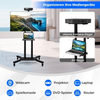 Costway  Κινητή Βάση Τηλεόρασης για Οθόνες 32-70 ιντσών με Ρυθμιζόμ...