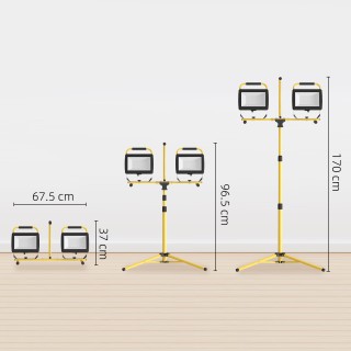 HOMCOM  Προβολείς LED Εργασίας 6500K με Αποσπώμενο Τρίποδο, από Αλο...