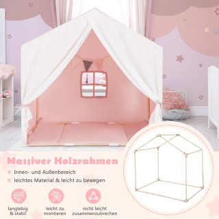 Costway Παιδική σκηνή με πλενόμενο βαμβακερό χαλάκι & σημαιάκια, σ... Costway Παιδική σκηνή με πλενόμενο βαμβακερό χαλάκι & σημαιάκια, σ...