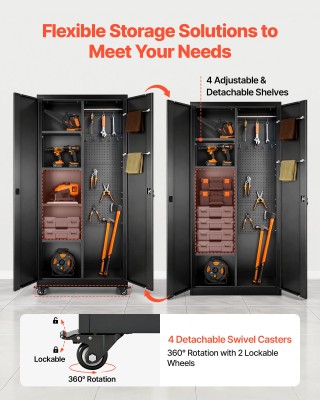 VEVOR Μεταλλική Ντουλάπα Αποθήκευσης με Ρυθμιζόμενες Ράφια & Κλειδα... VEVOR Μεταλλική Ντουλάπα Αποθήκευσης με Ρυθμιζόμενες Ράφια & Κλειδα...