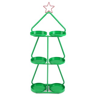 Costway Μεταλλική Τριώροφη Βάση Φυτών σε Σχήμα Χριστουγεννιάτικου Δ...