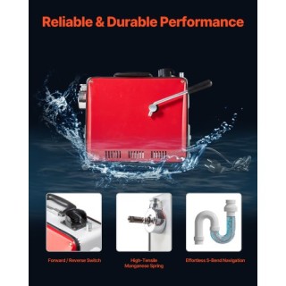 VEVOR Ηλεκτρική Μηχανή Καθαρισμού Αποχετεύσεων 390W με Εξαρτήματα κ... VEVOR Ηλεκτρική Μηχανή Καθαρισμού Αποχετεύσεων 390W με Εξαρτήματα κ...