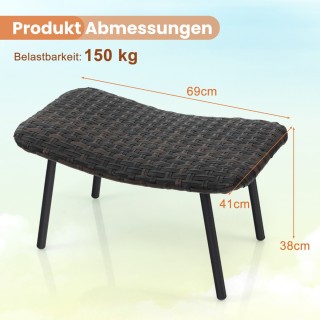 Costway Σετ 2 υποπόδια από ρατάν με μαξιλάρια αφρού που στεγνώνουν ... Costway Σετ 2 υποπόδια από ρατάν με μαξιλάρια αφρού που στεγνώνουν ...