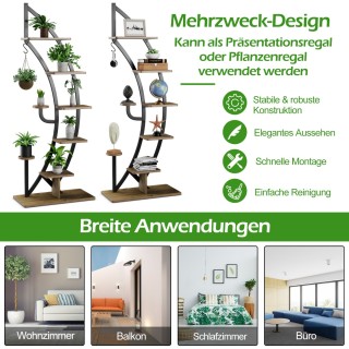 Costway 7-επίπεδη Μεταλλική Ραφιέρα Φυτών με Καμπυλωτό Σχέδιο για ... Costway 7-επίπεδη Μεταλλική Ραφιέρα Φυτών με Καμπυλωτό Σχέδιο για ...