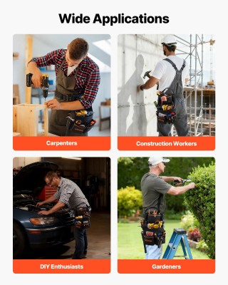 VEVOR Ρυθμιζόμενη Εργαλειοθήκη Ζώνης για Ηλεκτρολόγους & Ξυλουργούς...