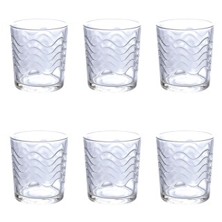 Galileo Σετ 6 ποτήρια 270 ml από διάφανο γυαλί με διακόσμηση κυμάτω... Galileo Σετ 6 ποτήρια 270 ml από διάφανο γυαλί με διακόσμηση κυμάτω...