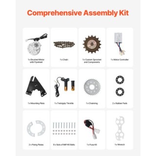 VEVOR Σετ Ηλεκτρικού Κινητήρα 450W με Βούρτσες DC 36V 3000rpm με Ρυ...