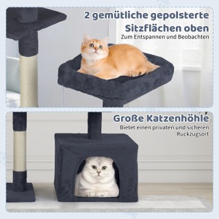 Costway Περιστρεφόμενο Δέντρο Γάτας με Σπήλαιο & Ράμπα Αναρρίχησης ...
