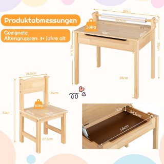 Costway Πολυλειτουργικό Παιδικό Τραπέζι με Καρέκλα για Τέχνες και Χ... Costway Πολυλειτουργικό Παιδικό Τραπέζι με Καρέκλα για Τέχνες και Χ...