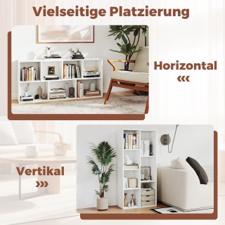 Costway Λευκή Ελεύθερη Κυβική Ραφιέρα με 7 Θέσεις, Κατακόρυφη ή Ορι...