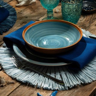 Villa DEste  Σετ 6 τμχ Στρογγυλό πλεκτό σουπλά 38 εκ από χαρτί Pool...