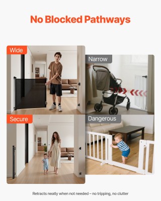 VEVOR Ανασυρόμενη Βρεφική Πύλη Ασφαλείας 1450x980mm με Ενισχυμένα Ά...