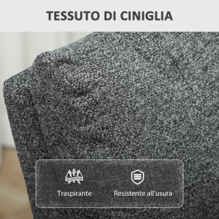 HOMCOM Σύγχρονη Πολυθρόνα με Χειροκίνητη Ανάκλιση Μέγιστο 145° Επεν...