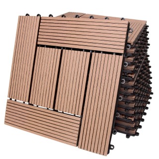 BAKAJI Σετ 11 Πλακάκια Δαπέδου WPC με Κούμπωμα για Εξωτερικό Χώρο ... BAKAJI Σετ 11 Πλακάκια Δαπέδου WPC με Κούμπωμα για Εξωτερικό Χώρο ...