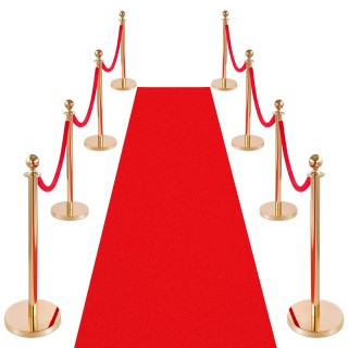 VEVOR Σετ Στηλών Ασφαλείας για Έλεγχο Πλήθους, 8 Τεμαχίων με Κόκκιν...