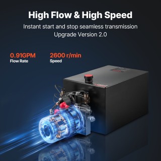 VEVOR Υδραυλική Μονάδα 20L, Διπλής Ενέργειας, 22 MPa, 3.4 L/min, 12...