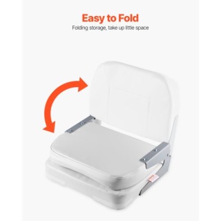 VEVOR Κάθισμα Βάρκας Αναδιπλούμενο με Χαμηλή Πλάτη και Λευκό Μαξιλά...