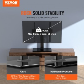 VEVOR Περιστρεφόμενη Βάση Τηλεόρασης για 32-55 Ρυθμιζόμενο Ύψος LDD...