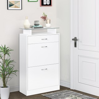 HOMCOM  Κινητή Ντουλάπα από Ξύλο με 2 Πόρτες σε 2 Επίπεδα, Συρτάρι ...