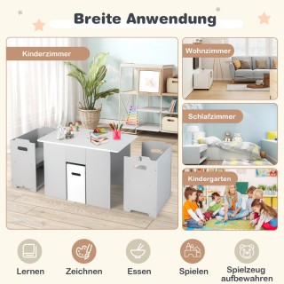 Costway Σετ 3 τεμαχίων με τραπέζι & καρέκλες για παιδιά 4-σε-1,Γκρ... Costway Σετ 3 τεμαχίων με τραπέζι & καρέκλες για παιδιά 4-σε-1,Γκρ...