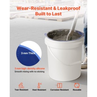 VEVOR Πολυχρηστικό Σιλικονούχο Επένδυση Κάδου 18,9L για Ανάμιξη Σκυ...