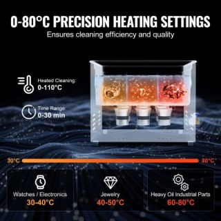 VEVOR 15L Υπερηχητικός Καθαριστής με Θερμαντήρα, Χρονοδιακόπτη & Κ... VEVOR 15L Υπερηχητικός Καθαριστής με Θερμαντήρα, Χρονοδιακόπτη & Κ...