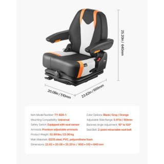 VEVOR Πτυσσόμενο Κάθισμα Κλαρκ με Ανάρτηση και Ρυθμιζόμενη Πλάτη CC... VEVOR Πτυσσόμενο Κάθισμα Κλαρκ με Ανάρτηση και Ρυθμιζόμενη Πλάτη CC...