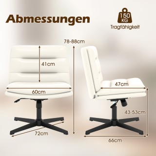 Costway Περιστρεφόμενη Καρέκλα Γραφείου με Πλούσια Επένδυση - Ρυθμι...