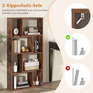 Costway Καφέ Ράφι 4 Επίπεδων με 8 Θέσεις 60 x 20 x 120 cm CB10640CF Costway Καφέ Ράφι 4 Επίπεδων με 8 Θέσεις 60 x 20 x 120 cm CB10640CF