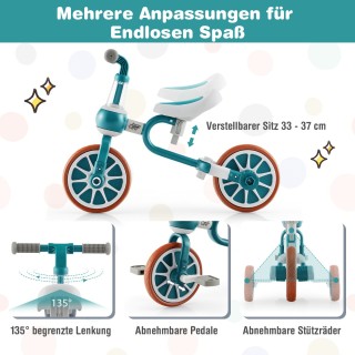 Costway 4-σε-1 Παιδικό Τρίκυκλο με Ρυθμιζόμενη Λαβή και EVA Τροχού... Costway 4-σε-1 Παιδικό Τρίκυκλο με Ρυθμιζόμενη Λαβή και EVA Τροχού...