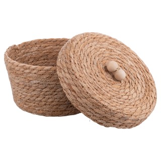 Galileo Πολυχρηστικό καλάθι με καπάκι πλεγμένο από φυσική ίνα 21x13...