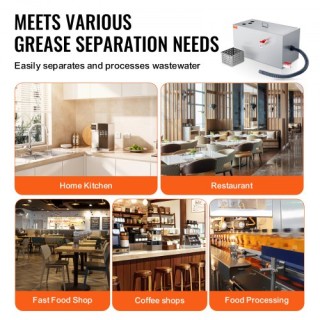 Διαχωριστής Λίπους VEVOR 25 LBS, Ανοξείδωτος, 6.4 GPM, για Εστιατόρ...