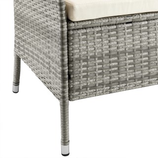 BAKAJI Γκρι Καναπές Κήπου από Πολυρατάν με Γυάλινο Ράφι 02841522 BAKAJI Γκρι Καναπές Κήπου από Πολυρατάν με Γυάλινο Ράφι 02841522