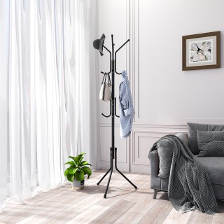 BAKAJI  Κρεμάστρα Δαπέδου Εξοικονόμησης Χώρου με 12 Γάντζους Μαύρη ...