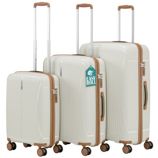 PROVITERA Σετ 3 Λευκές Σκληρές Βαλίτσες ABS 90-59-38L με Easy Roll ...