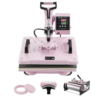 VEVOR 5 in 1 Heat Transfer Machine with Mug Press 30oz Pink YT... VEVOR 5 in 1 Heat Transfer Machine with Mug Press 30oz Pink YT...