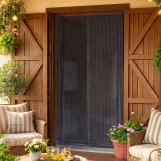 BAKAJI Μαγνητική Σίτα 100x210cm Μαύρη Ριγέ για Πόρτες, Κουρτίνα κατ...