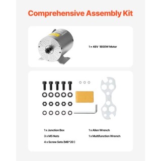 VEVOR 3000W Ηλεκτρικός Κινητήρας Brushless DC 72V 4900rpm για Ηλεκτ...