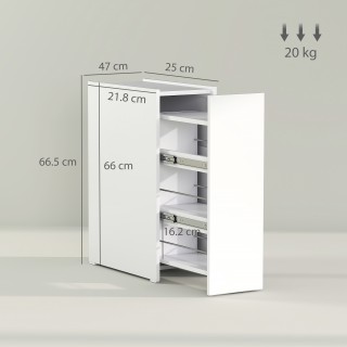 HOMCOM Κινητό Έπιπλο Μπάνιου Εξοικονόμησης Χώρου 3 Επιπέδων με Συρό...