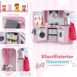 Costway Παιδική Ξύλινη Κουζίνα με Φως & Ήχο & Διανομέα Νερού & Πλυν... Costway Παιδική Ξύλινη Κουζίνα με Φως & Ήχο & Διανομέα Νερού & Πλυν...