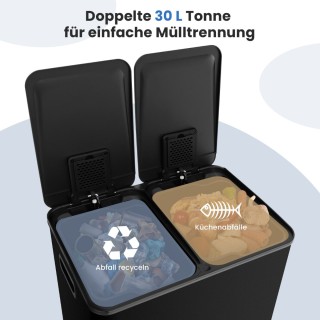 Costway Διπλός Κάδος Απορριμμάτων από Ανοξείδωτο Ατσάλι με Αθόρυβο ... Costway Διπλός Κάδος Απορριμμάτων από Ανοξείδωτο Ατσάλι με Αθόρυβο ...