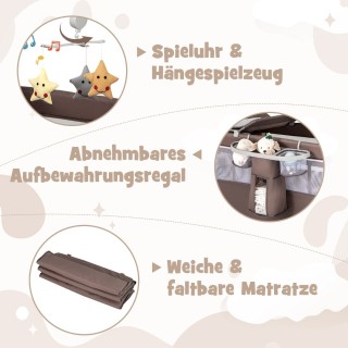 Costway Πολυλειτουργικό Κρεβατάκι Μωρού 5-σε-1 με Αλλαξιέρα, Πάρκο ... Costway Πολυλειτουργικό Κρεβατάκι Μωρού 5-σε-1 με Αλλαξιέρα, Πάρκο ...